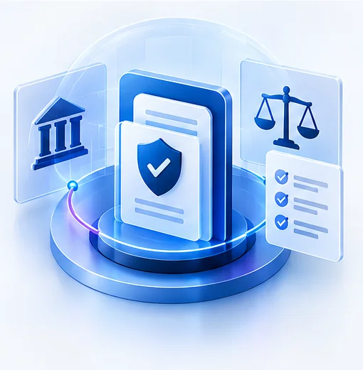 Illustration: Enterprise AI governance connecting policy, security, oversight and review