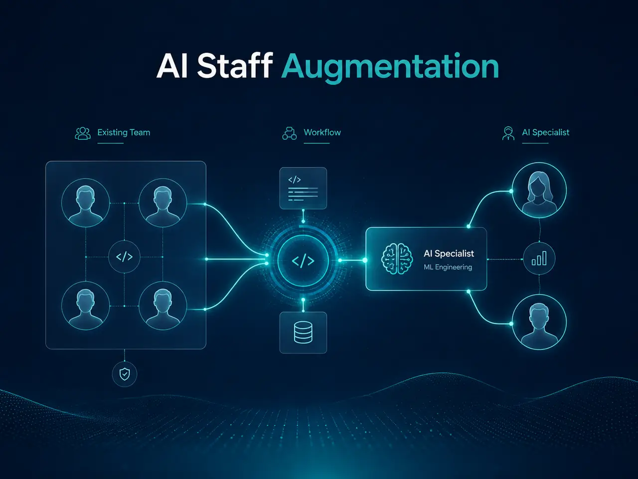 An AI specialist augmenting an existing enterprise development team and workflow