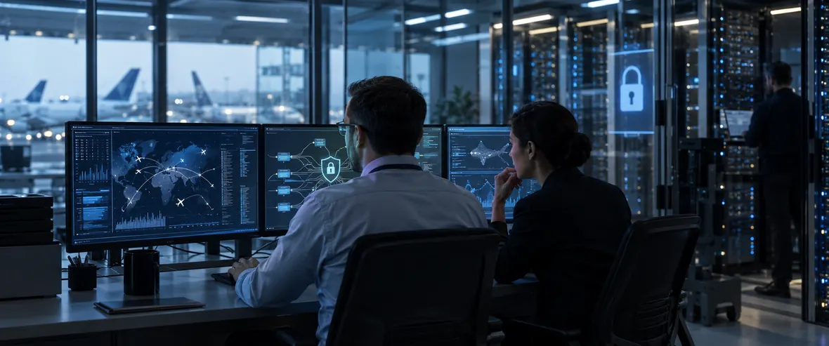 Airline engineers working with private model infrastructure