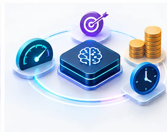 Illustration: Model performance balanced against accuracy, latency and operating cost