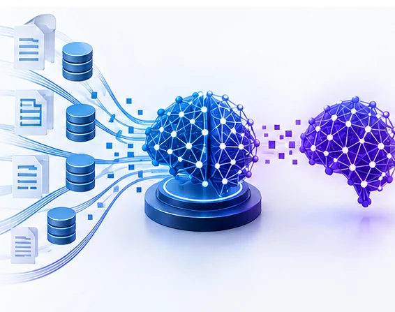 Illustration: Enterprise documents and data supporting adaptation of a specialist language model