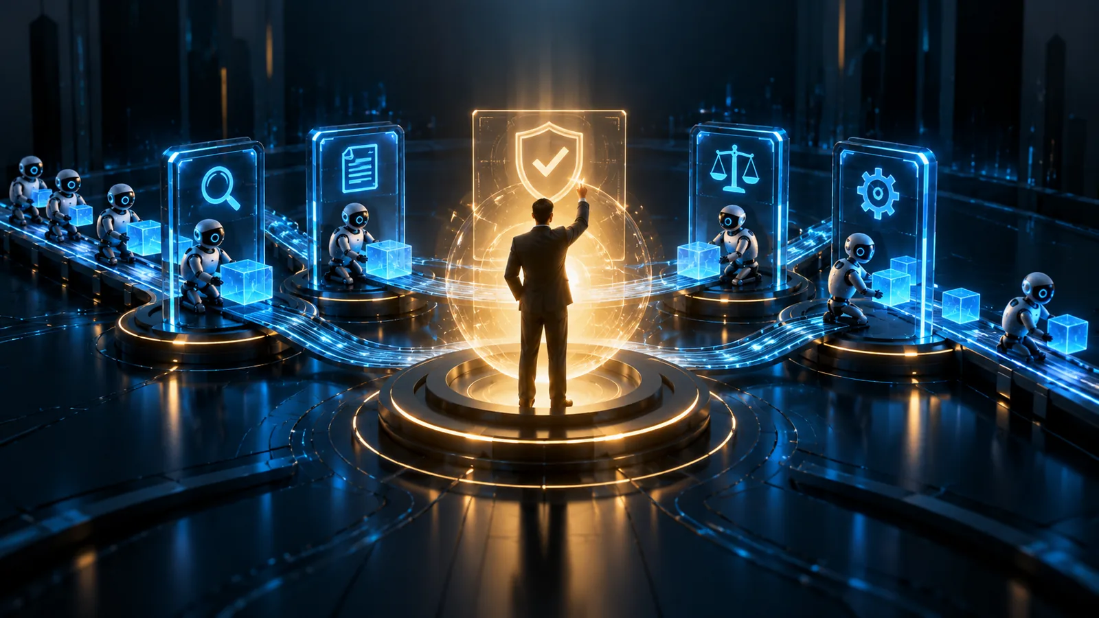 Human overseeing AI workflows with verification, policy and approval controls
